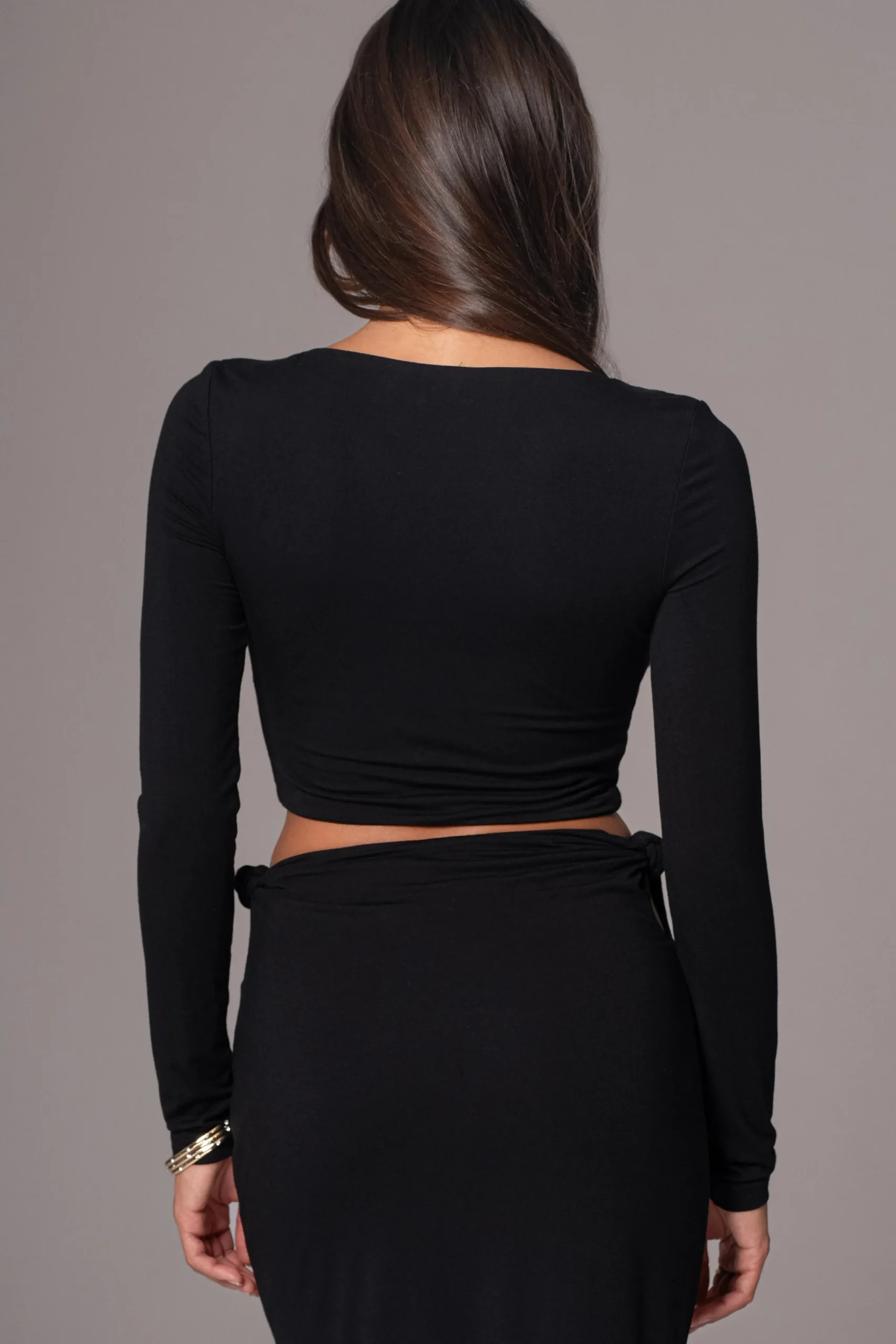 JLUXLABEL Black Geneva Skirt Set