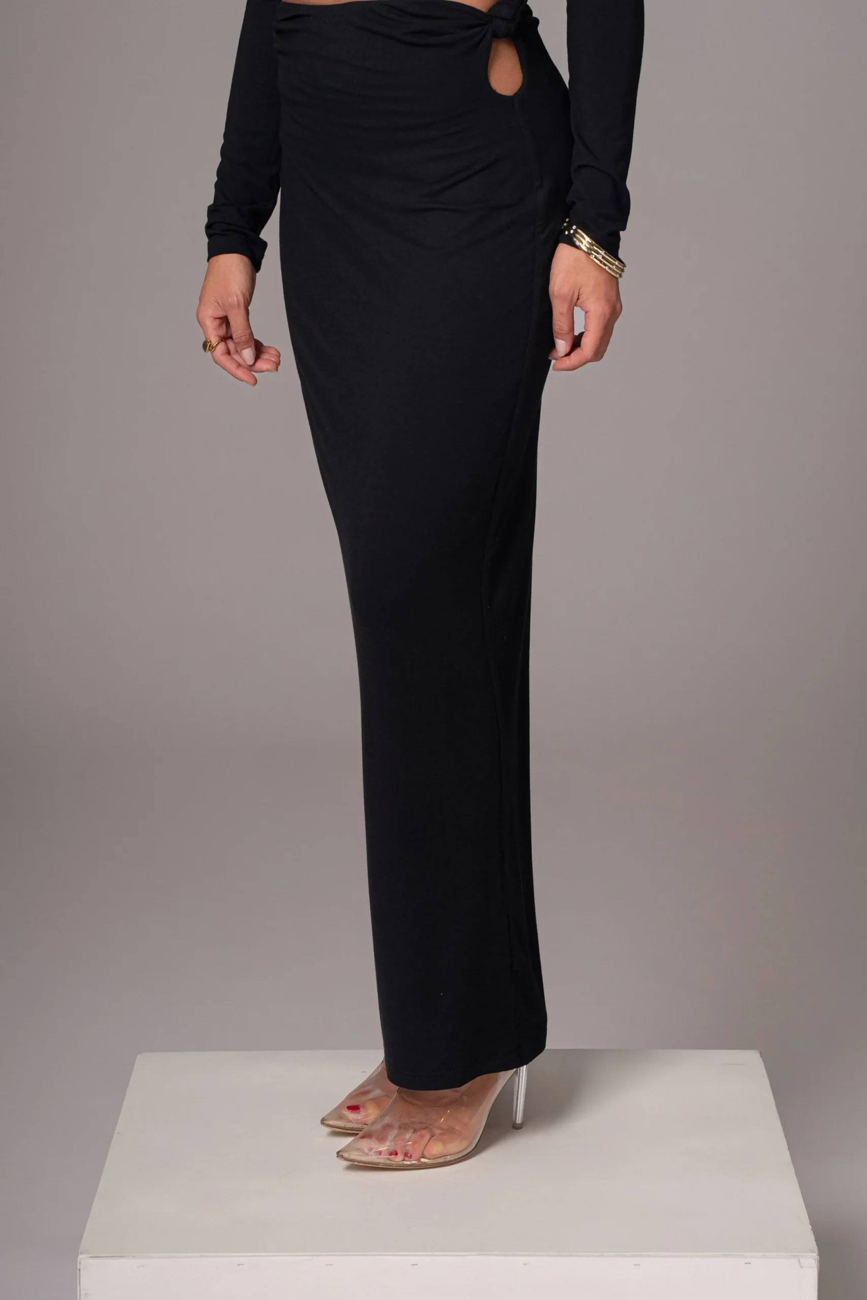 JLUXLABEL Black Geneva Skirt Set