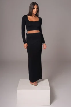 JLUXLABEL Black Geneva Skirt Set