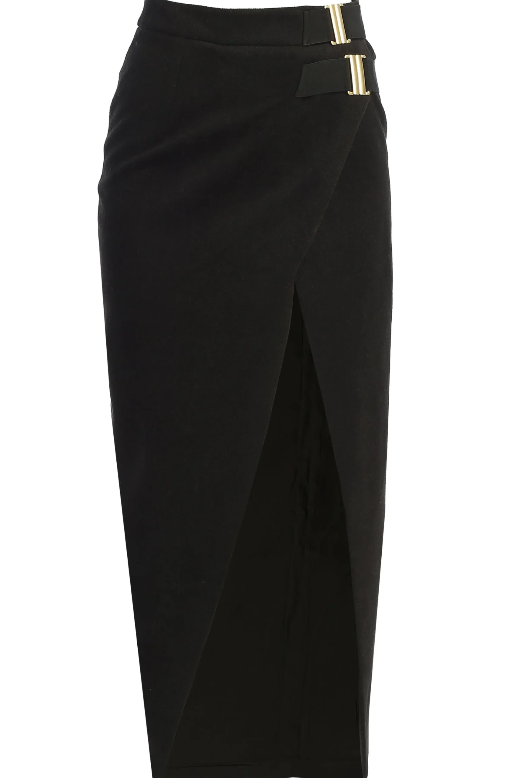 JLUXLABEL Black Gisele Slit Skirt