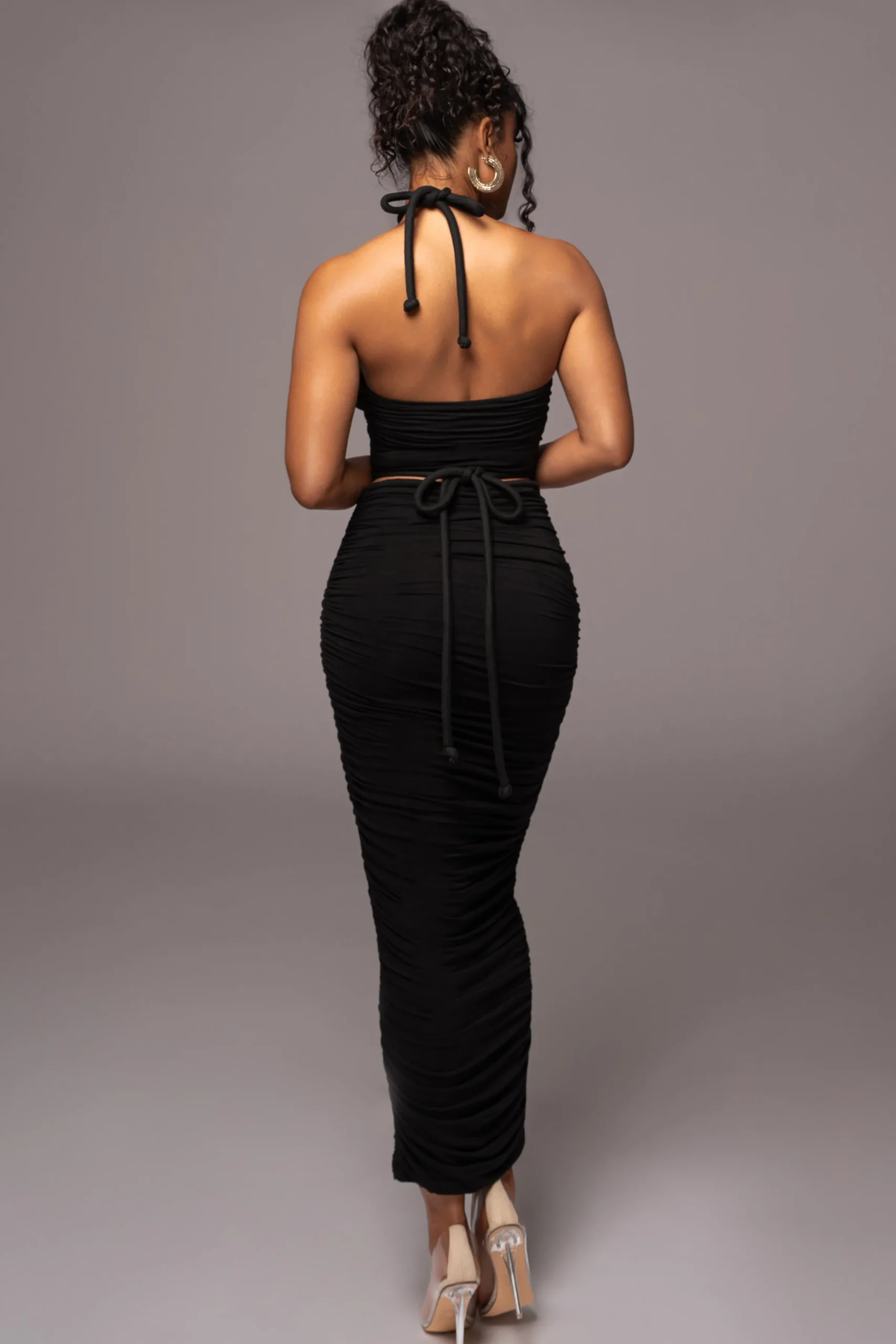 JLUXLABEL Black Go The Distance Skirt Set