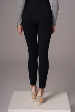 JLUXLABEL Black Golden Buckled Pants