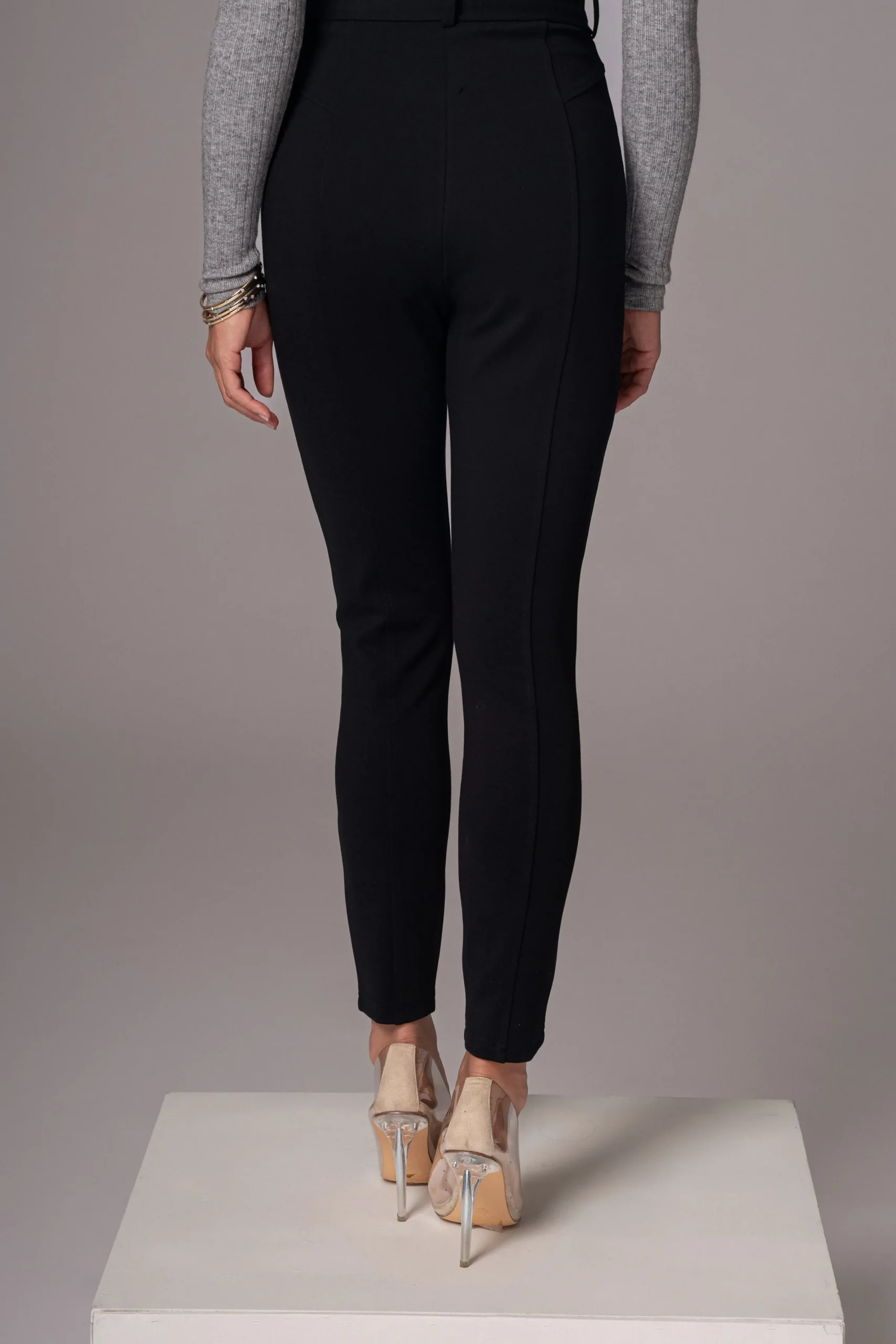 JLUXLABEL Black Golden Buckled Pants