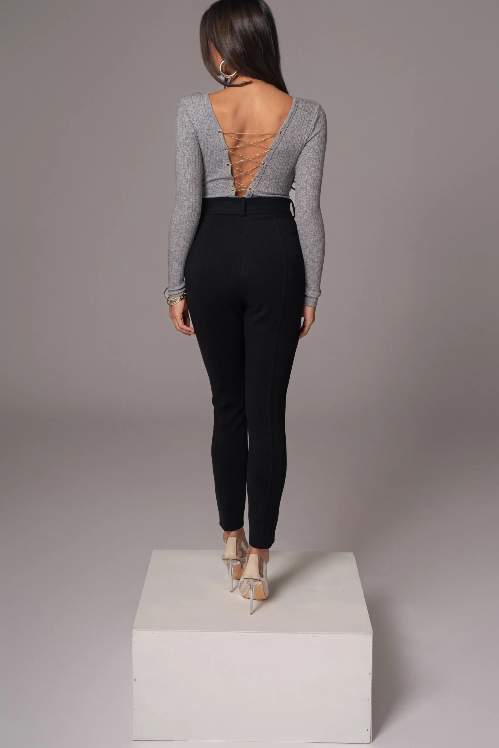JLUXLABEL Black Golden Buckled Pants