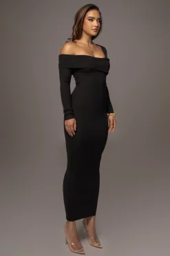 JLUXLABEL Black Harper Knit Maxi Dress