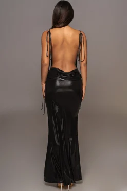 JLUXLABEL Black Heart of Gold Maxi Dress