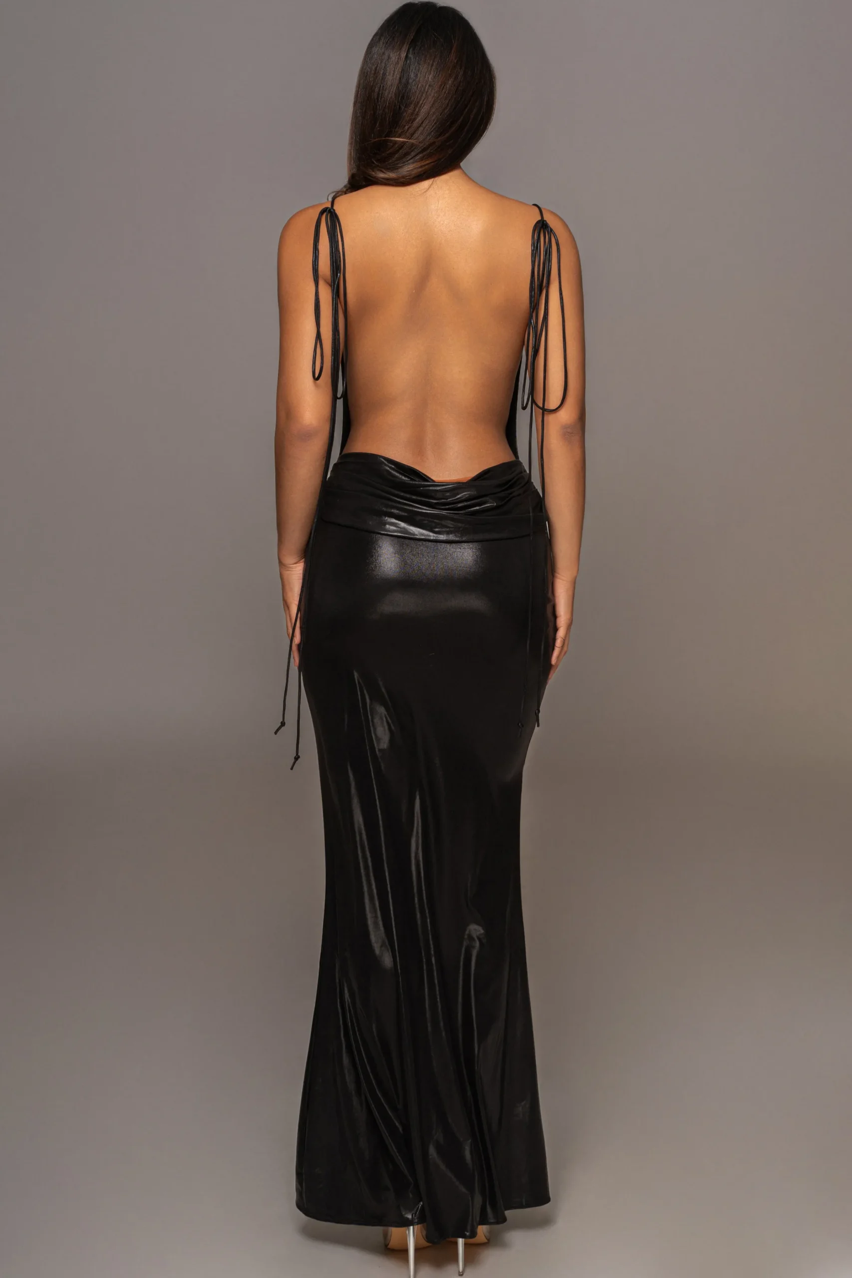 JLUXLABEL Black Heart of Gold Maxi Dress