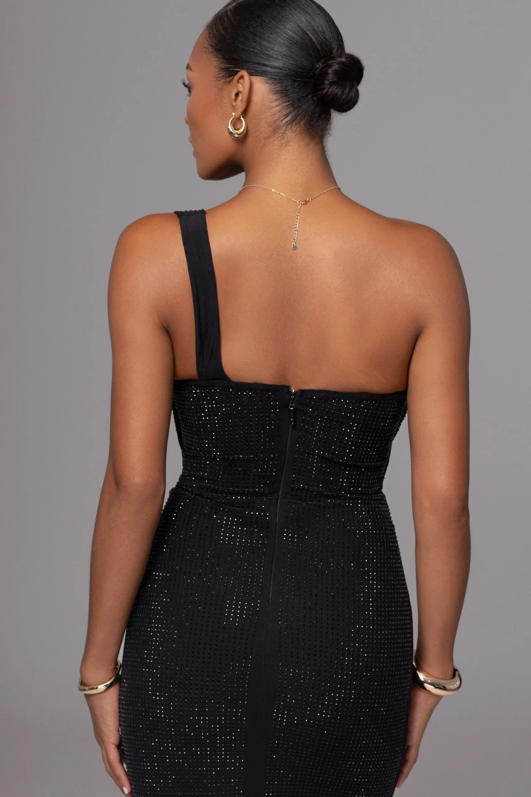 JLUXLABEL Black Hot Fix Krishna Maxi Dress