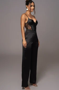 JLUXLABEL Black Incomparable Lace Bodysuit