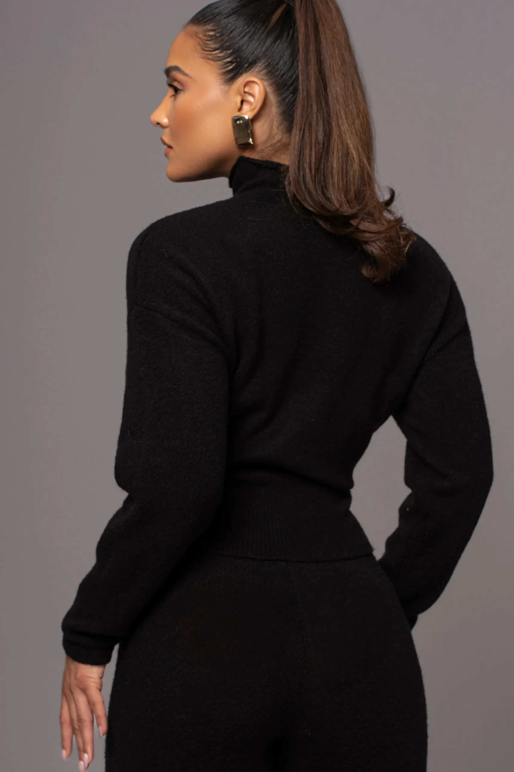 JLUXLABEL Black Ivy Sweater Knit Pant Set