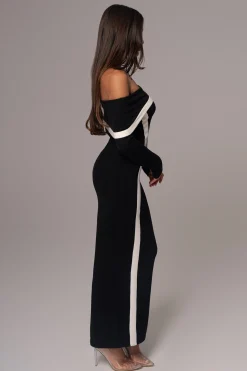 JLUXLABEL Black Janet Off Shoulder Maxi Dress