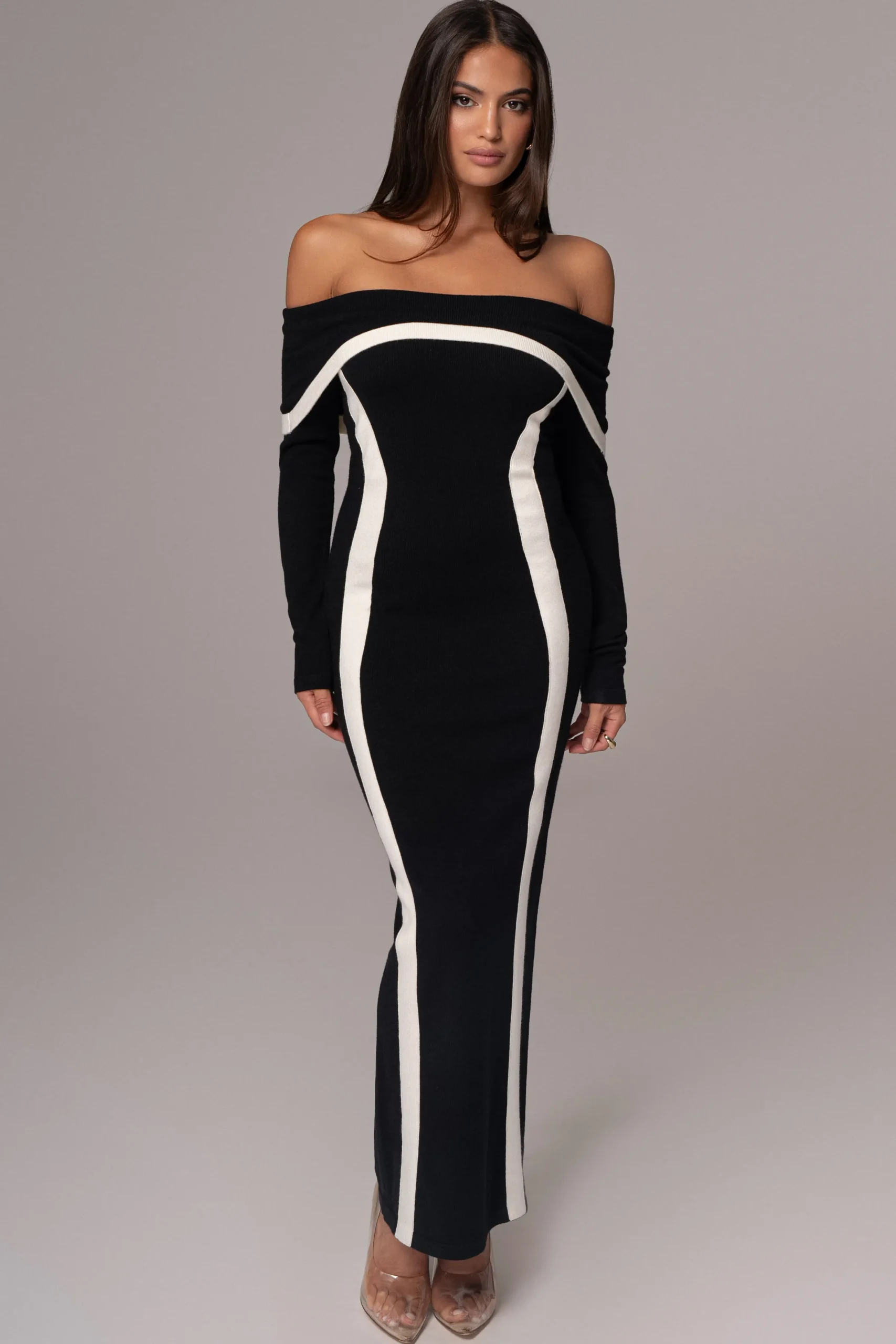 JLUXLABEL Black Janet Off Shoulder Maxi Dress
