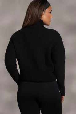 JLUXLABEL Black Jenni Turtleneck Sweater Top