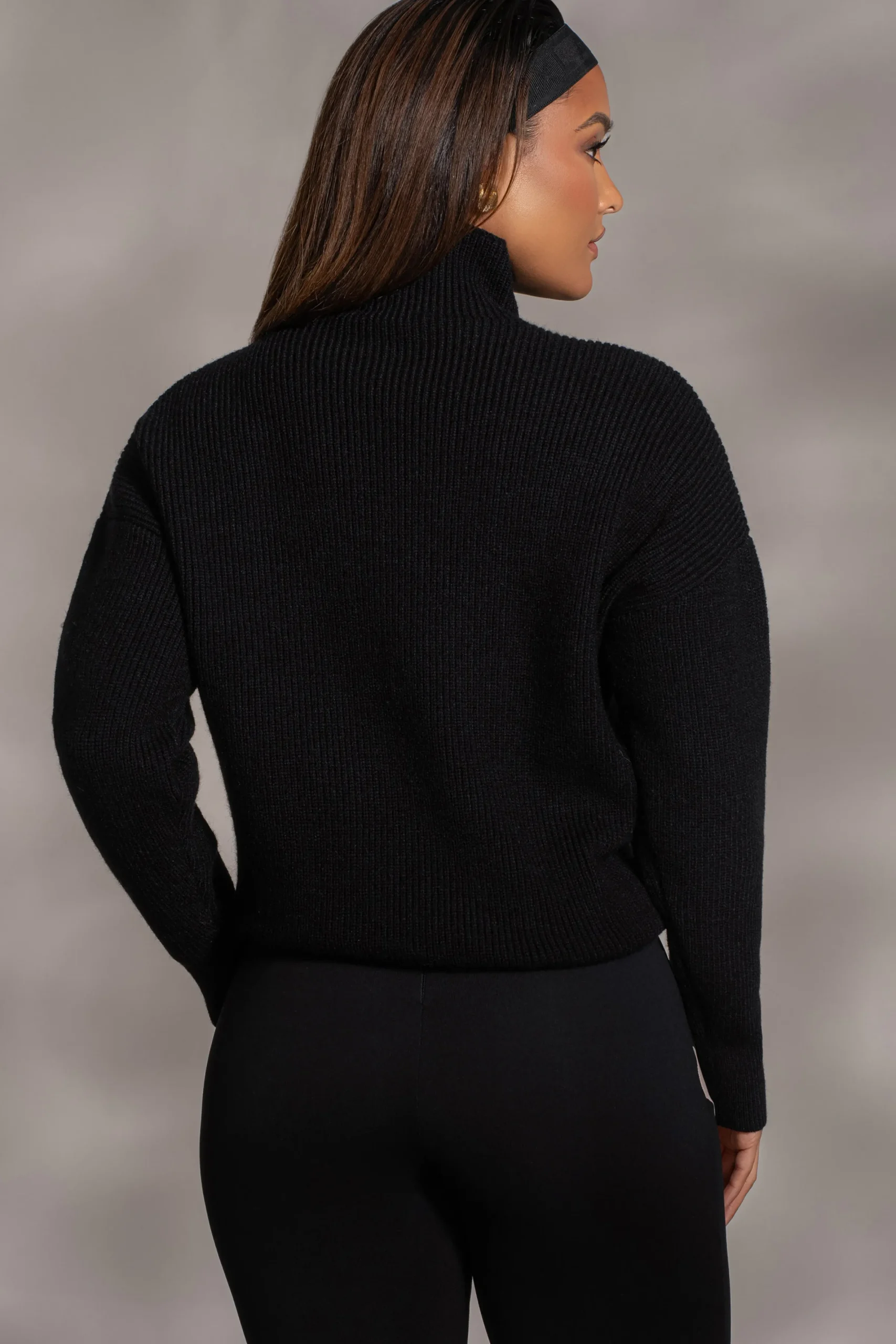 JLUXLABEL Black Jenni Turtleneck Sweater Top
