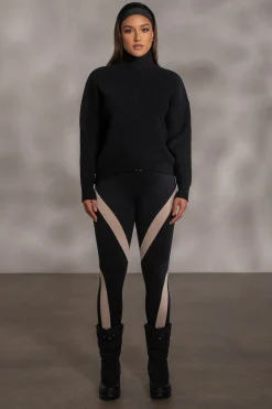 JLUXLABEL Black Jenni Turtleneck Sweater Top