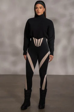 JLUXLABEL Black Jenni Turtleneck Sweater Top