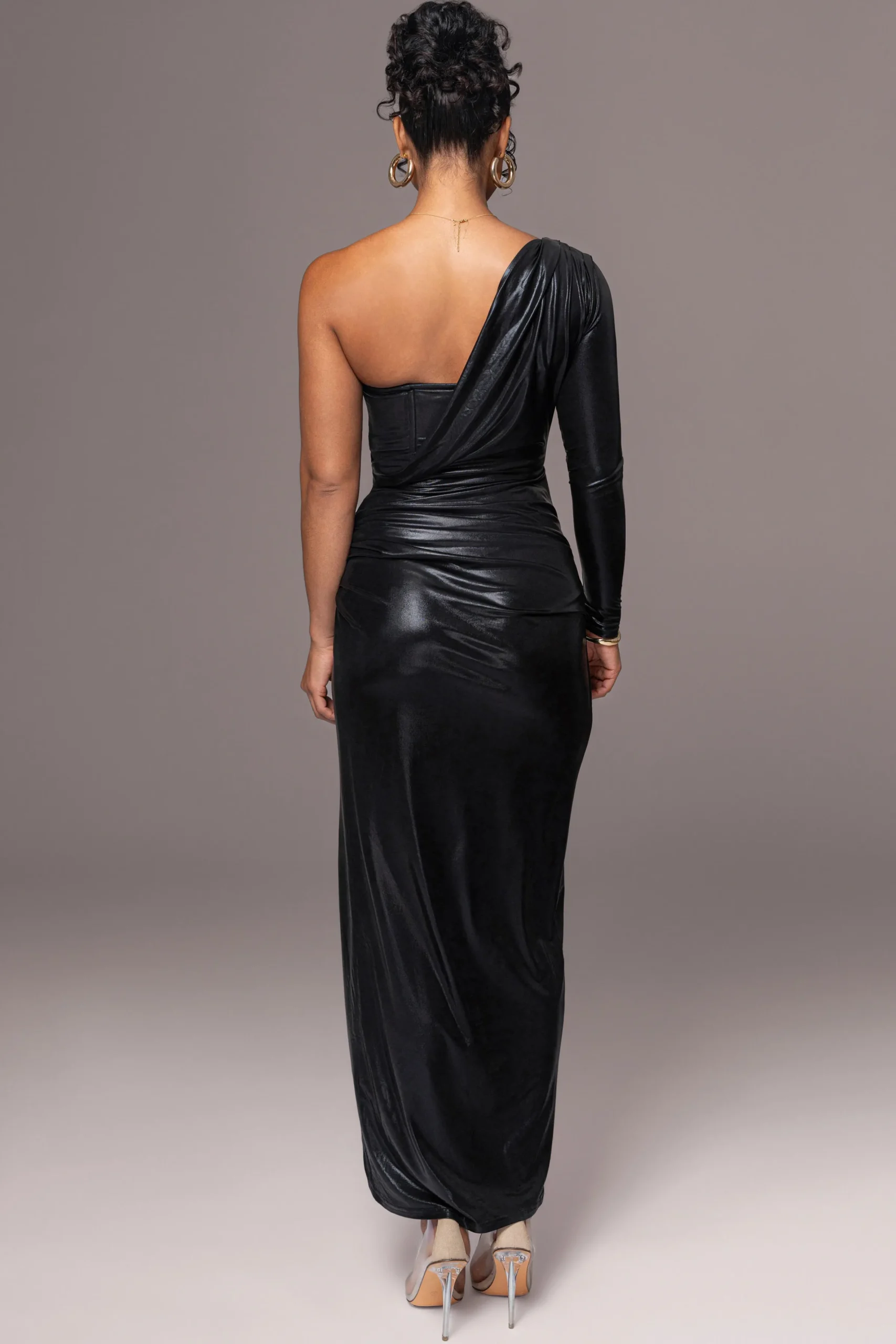 JLUXLABEL Black Kaleah Metallic Maxi Dress