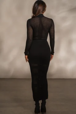 JLUXLABEL Black Klaudette Knit Bodysuit