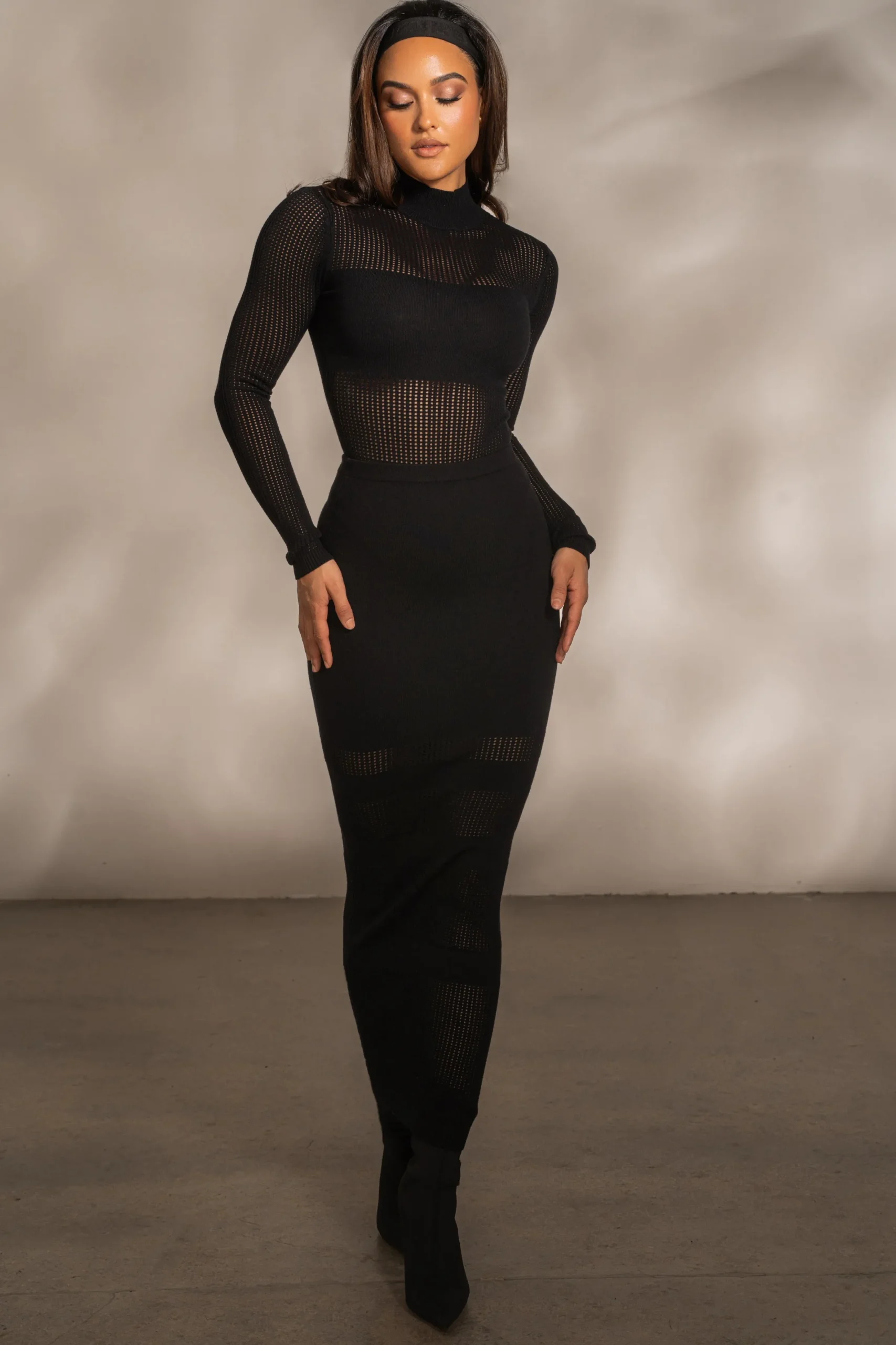 JLUXLABEL Black Klaudette Knit Bodysuit
