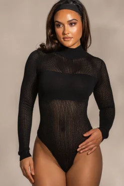 JLUXLABEL Black Klaudette Knit Bodysuit