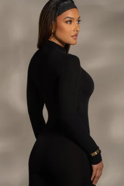 JLUXLABEL Black Kris Front Zipper Jumpsuit