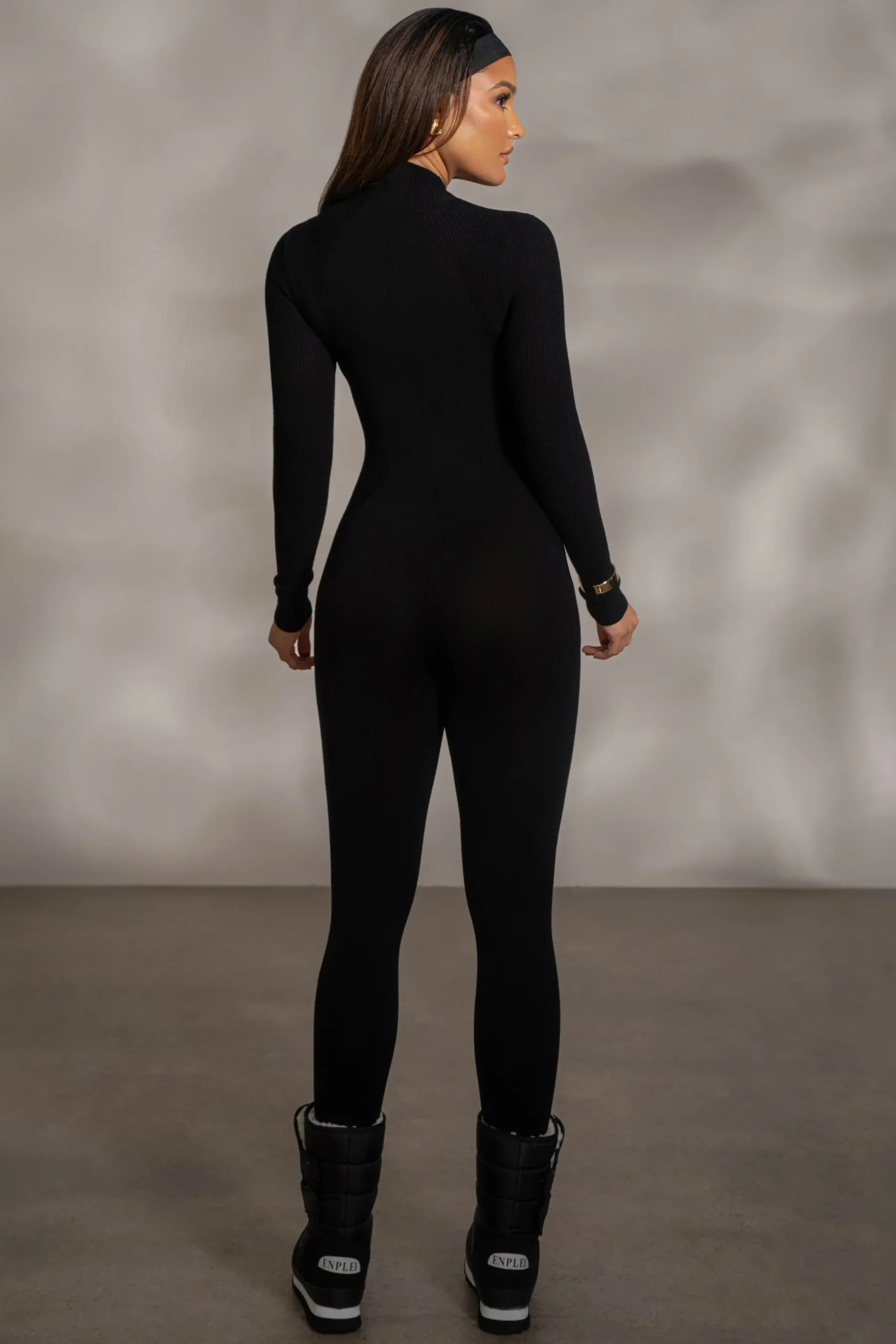 JLUXLABEL Black Kris Front Zipper Jumpsuit