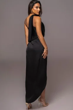 JLUXLABEL Black KRISTIANA SLIT DRESS