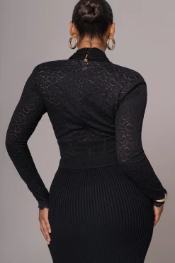 JLUXLABEL Black Lace Corset Bodysuit