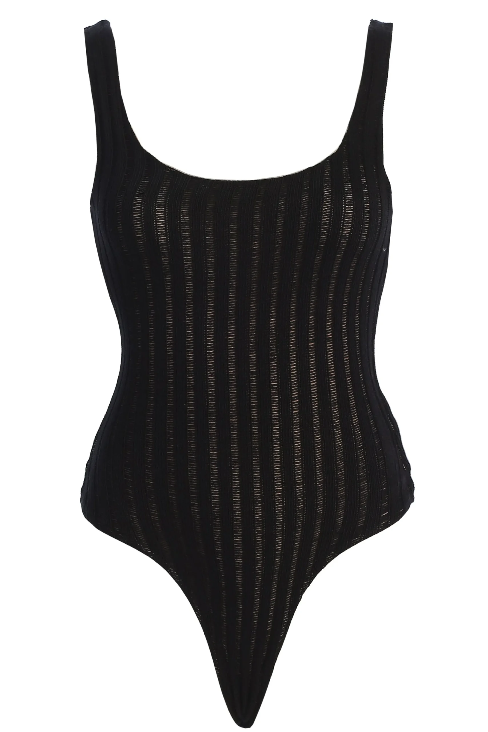 JLUXLABEL Black Luz Rib Knit Bodysuit