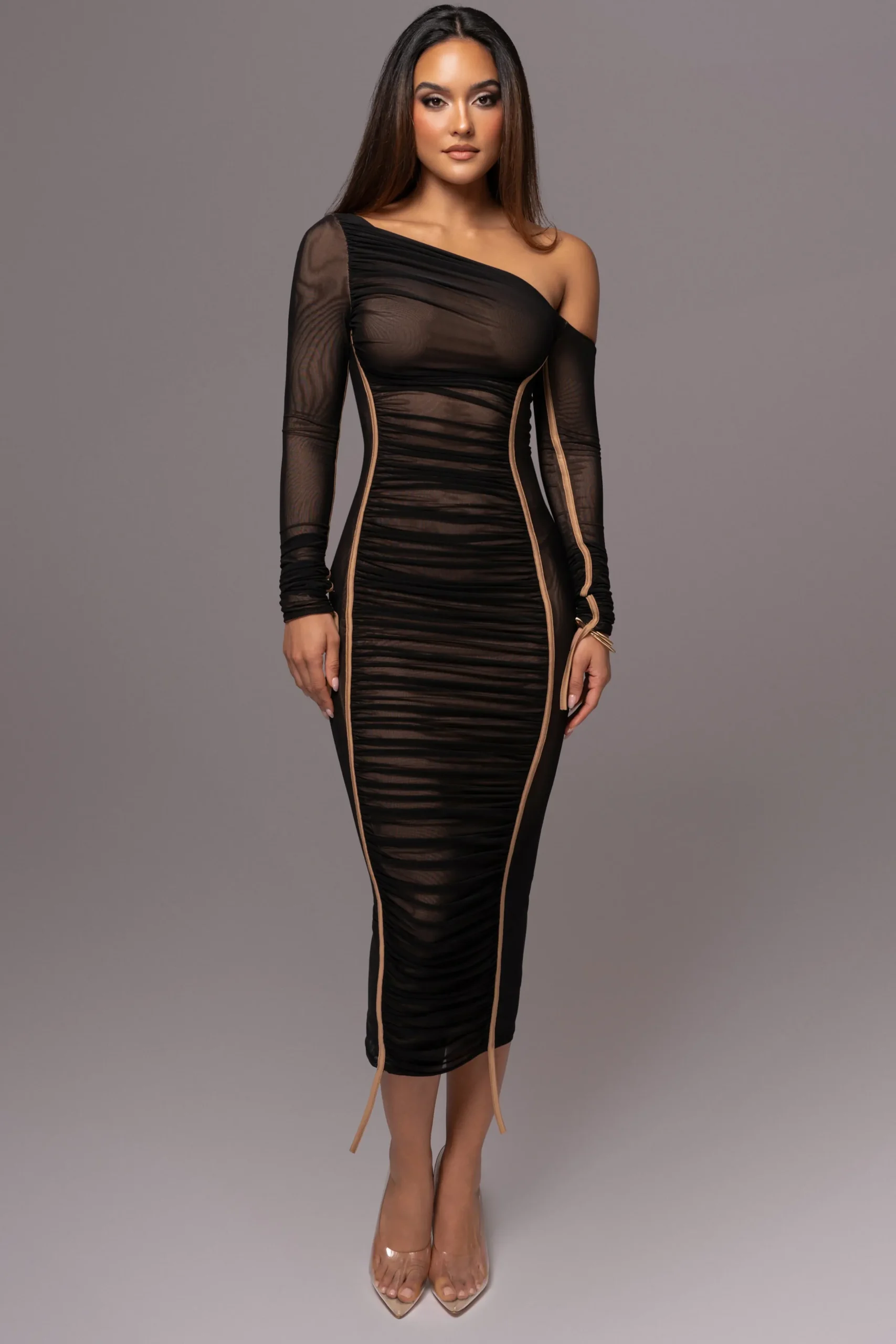 JLUXLABEL Black Monika Midi Dress