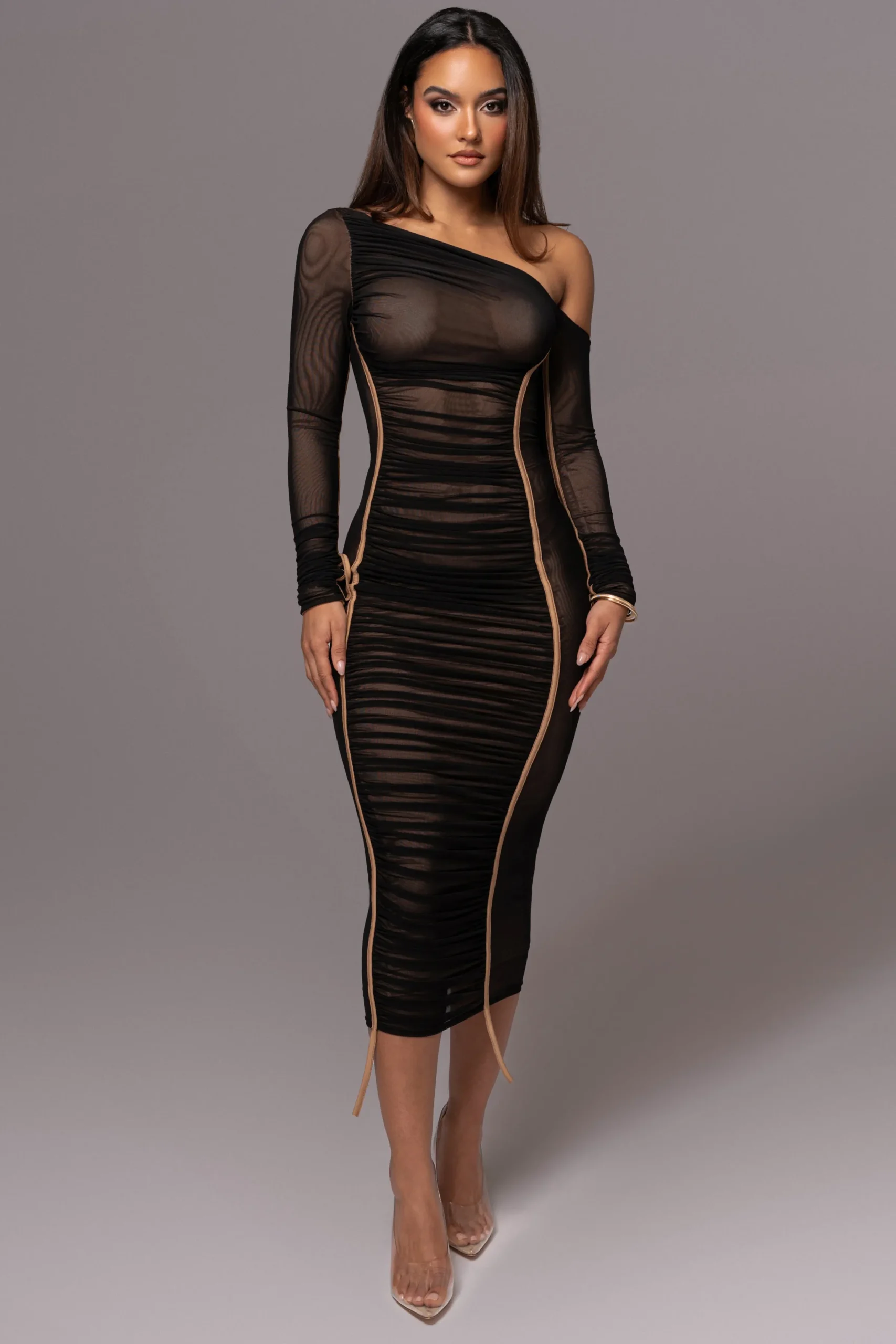 JLUXLABEL Black Monika Midi Dress