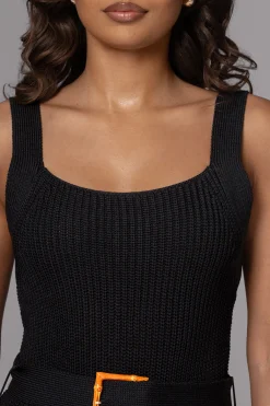 JLUXLABEL Black Moonrise Ribbed Maxi Dress