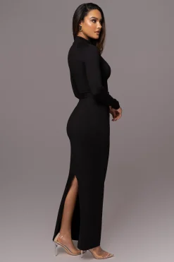 JLUXLABEL Black Movement Mock Maxi Dress