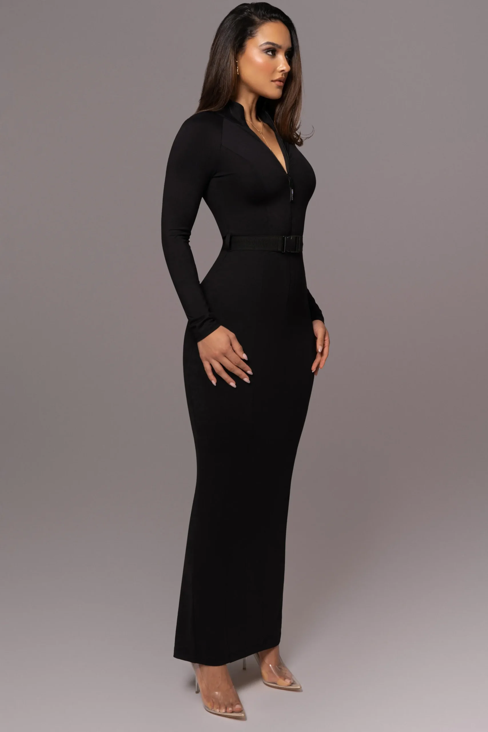 JLUXLABEL Black Movement Mock Maxi Dress