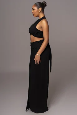 JLUXLABEL Black New Age Two Piece Skirt Set