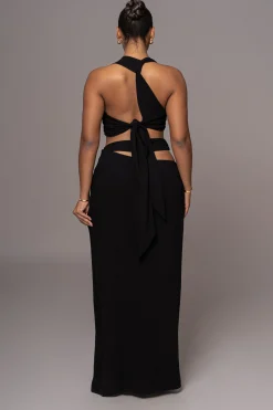 JLUXLABEL Black New Age Two Piece Skirt Set