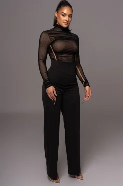 JLUXLABEL Black Novena Woven Pants