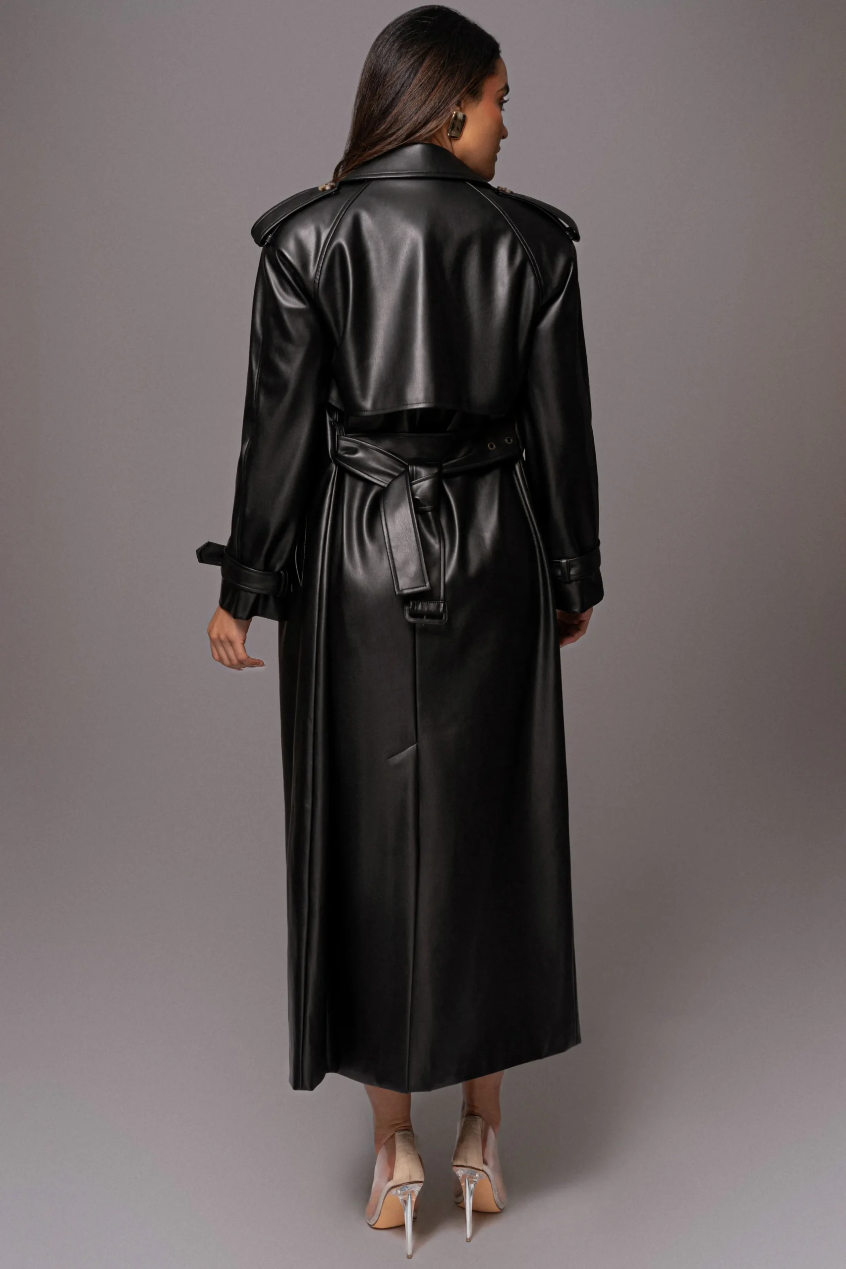 JLUXLABEL Black Odin Faux Leather Coat