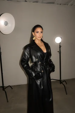 JLUXLABEL Black Odin Faux Leather Coat