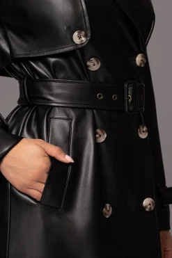 JLUXLABEL Black Odin Faux Leather Coat