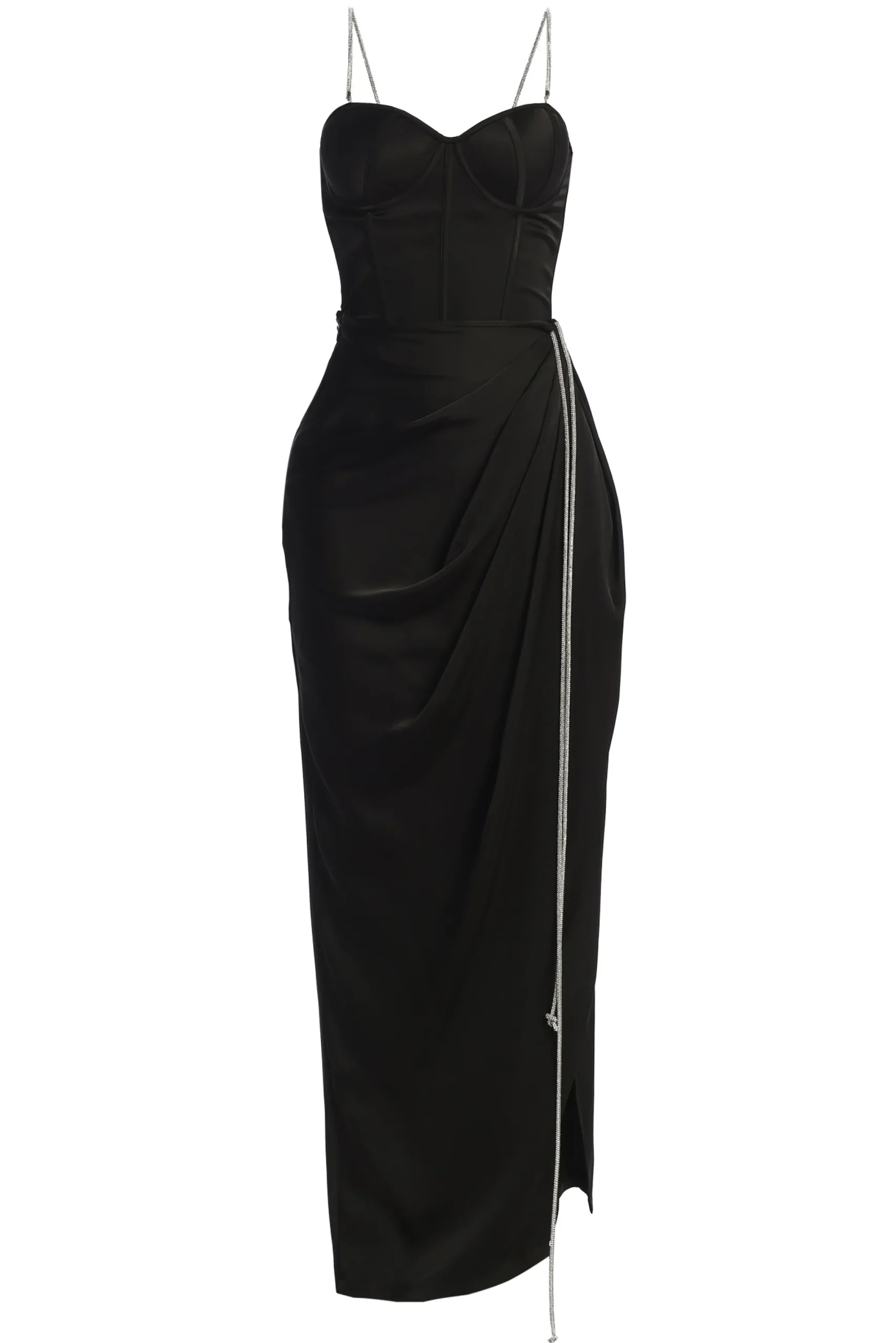 JLUXLABEL Black Olea Satin Skirt