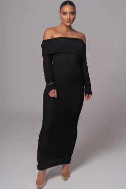 JLUXLABEL Black Olivea Knit Maxi Dress