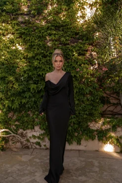 JLUXLABEL Black One And Only Satin Dress
