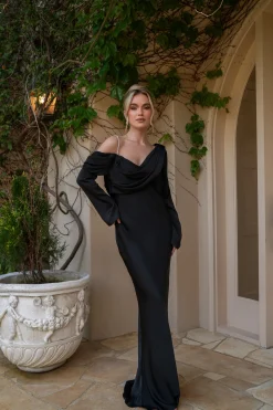 JLUXLABEL Black One And Only Satin Dress