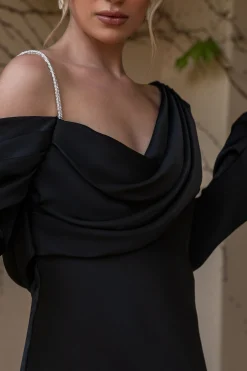 JLUXLABEL Black One And Only Satin Dress
