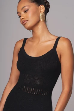 JLUXLABEL Black Palm Springs Knit Maxi Dress