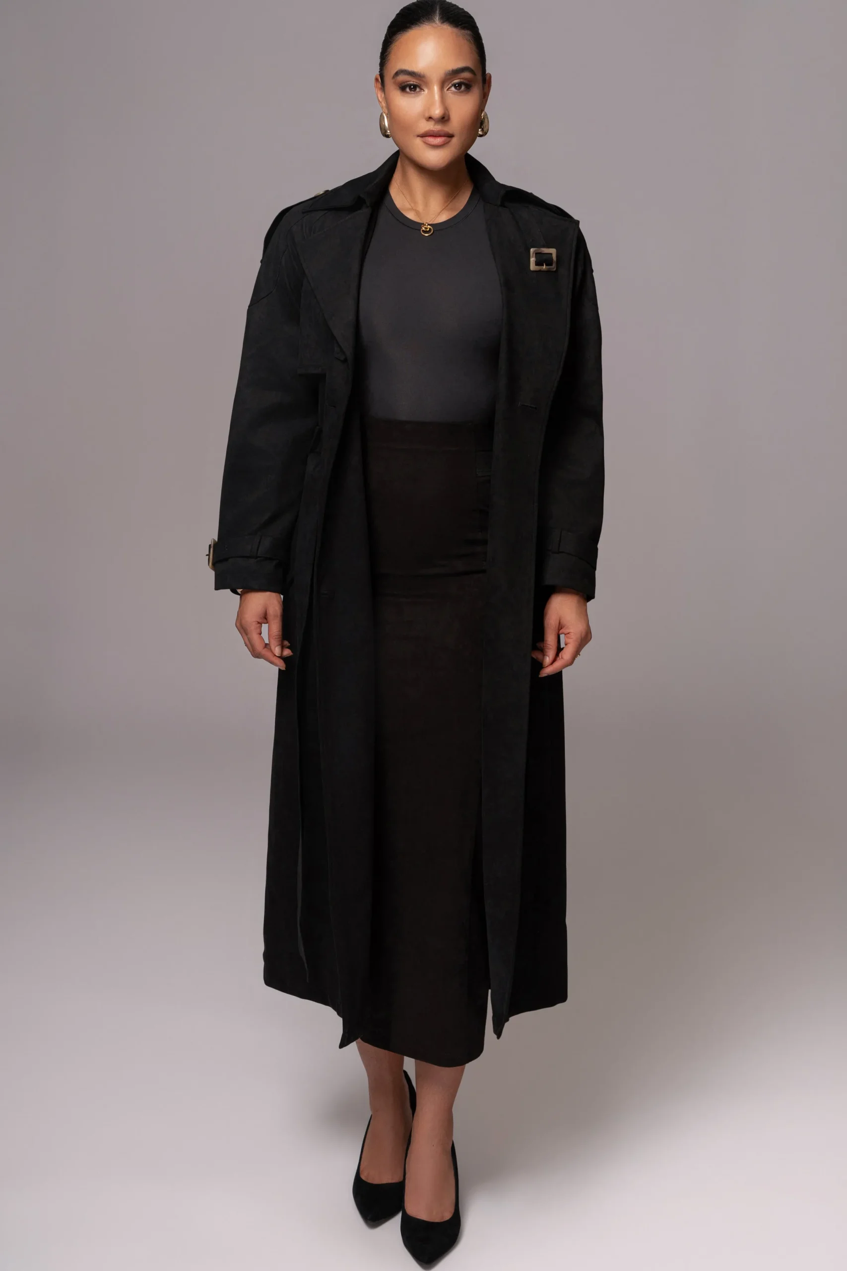 JLUXLABEL Black Phoenix Suede Skirt