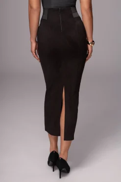 JLUXLABEL Black Phoenix Suede Skirt
