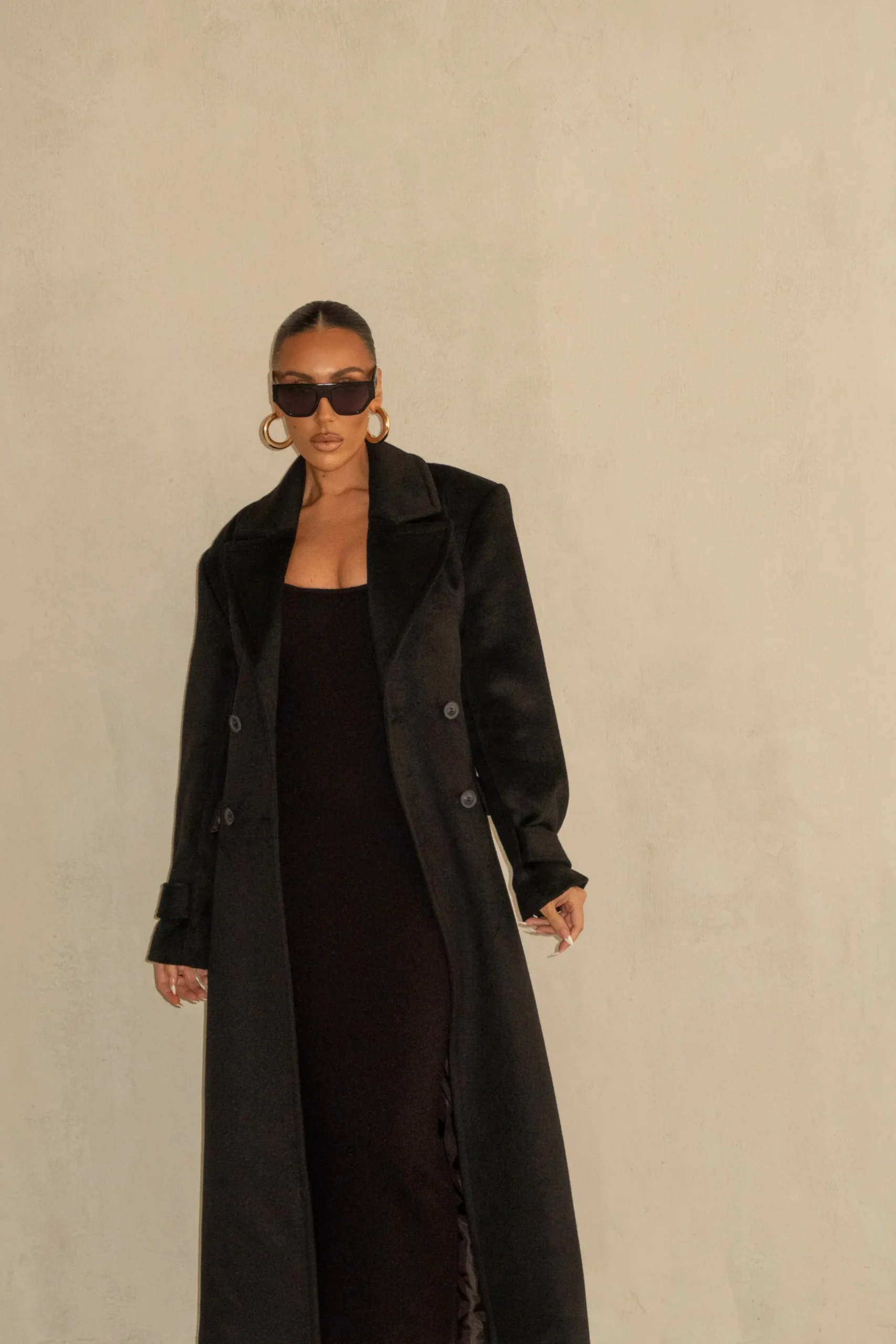 JLUXLABEL Black Rain Or Shine Longline Coat