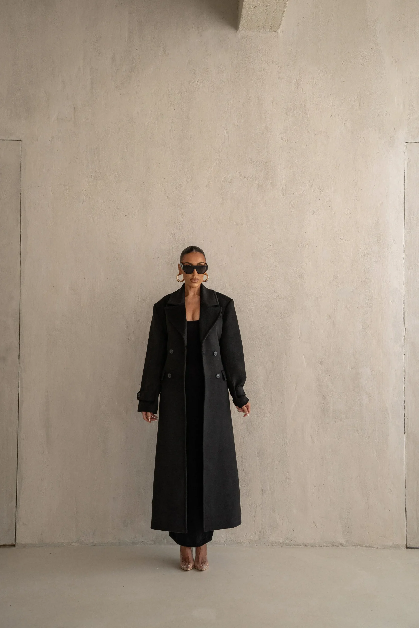 JLUXLABEL Black Rain Or Shine Longline Coat